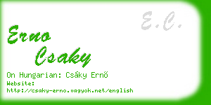 erno csaky business card