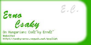 erno csaky business card